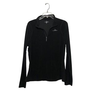 Paradox Black Active Half Zipper Soft Stretchy Lo g Sleeve Top XL